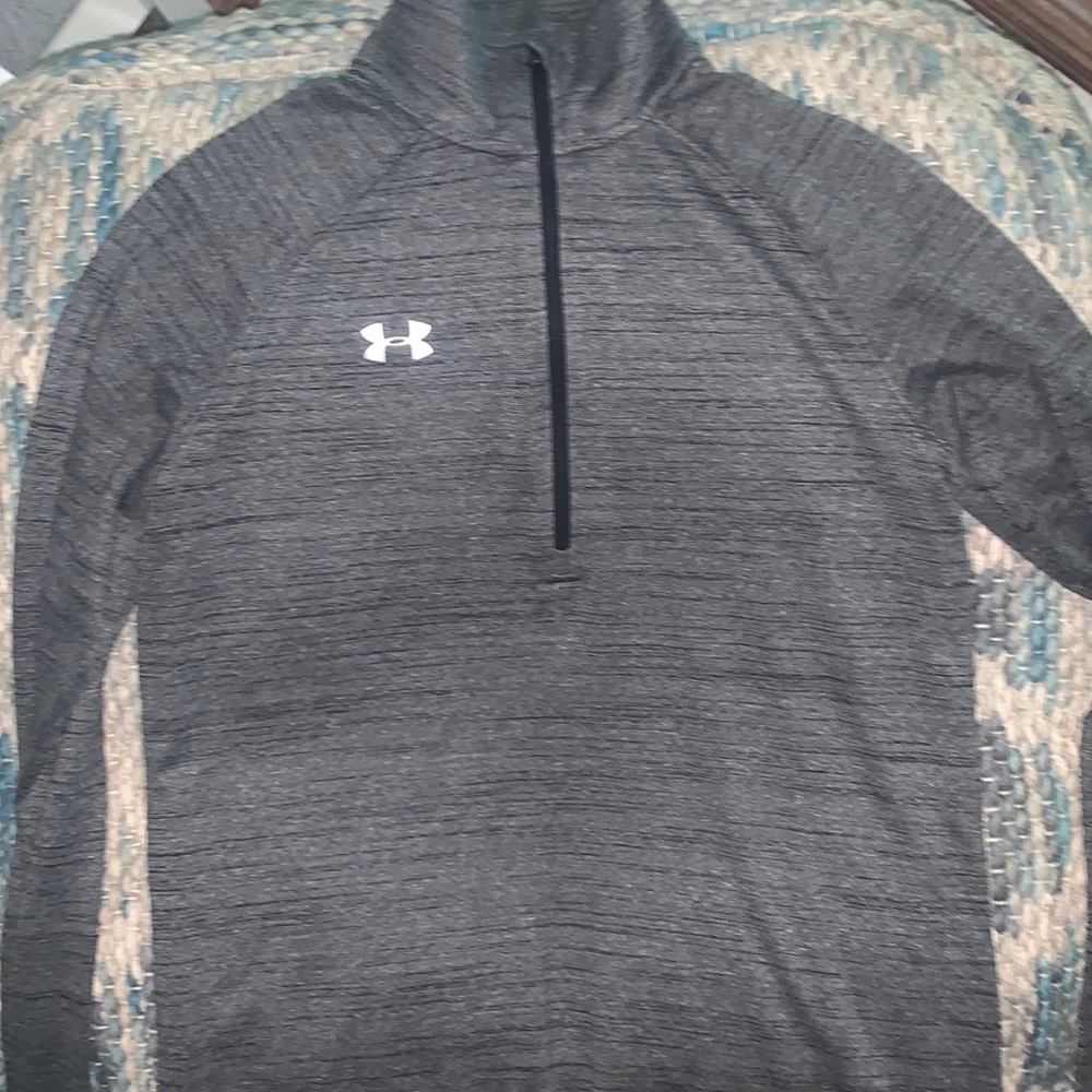 under armour heathered grey quarter zip! sz small